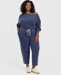 And Now This Trendy Plus French Terry Off-The-Shoulder Sweatshirt