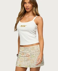 Edikted Women's Martini Girl Bead Ribbed Tank Top