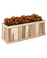 Sugift Acacia Wood Raised Garden Bed Rectangular Planter with Drainage