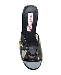 True Religion Womens Pvc Logo Open Toe Heel