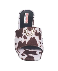 True Religion Womens Single Strap Logo Block Heel