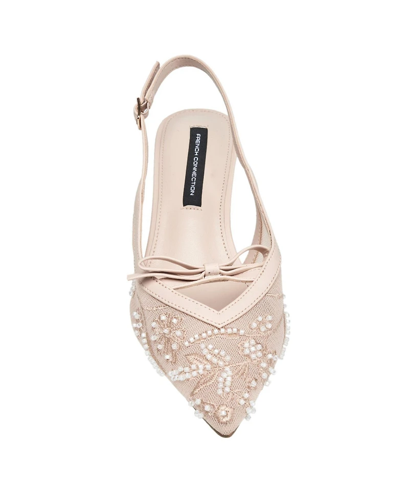 French Connection Womens Quinny Embroidered Bead Heel