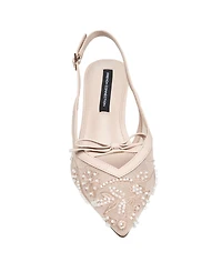 French Connection Womens Quinny Embroidered Bead Heel