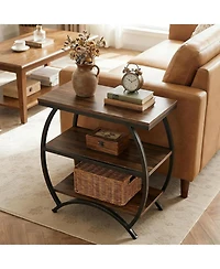 Tribesigns 3-Tier End Table for Living Room, Narrow Couch Side Table, Small Bedside Nightstand