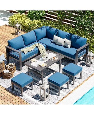 Aecojoy Aluminum Patio Furniture Set with Table and Chair