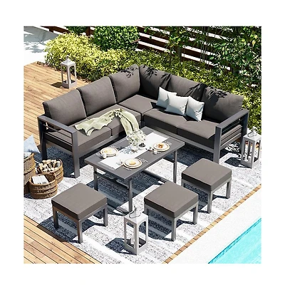 Aecojoy Aluminum Patio Furniture Set with Table and Chair