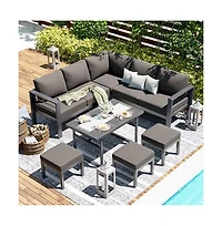 Aecojoy Aluminum Patio Furniture Set with Table and Chair