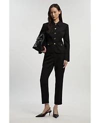 Karen Millen Women's Textured Compact Stretch Tailored Jacket