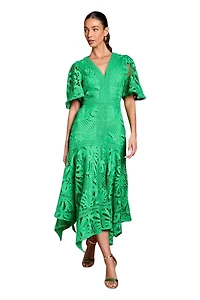 Coast Women's Placement Lace Hanky Hem Dress