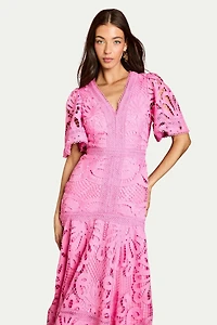 Coast Women's Placement Lace Hanky Hem Dress