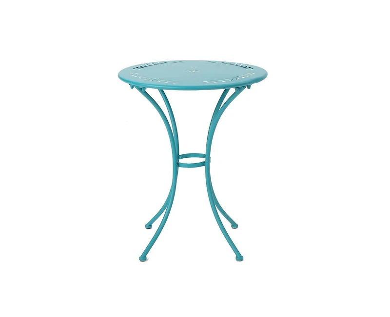 sumyeg 3-Piece Floral Pattern Iron Bistro Set with Stackable Chairs