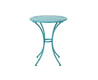 sumyeg 3-Piece Floral Pattern Iron Bistro Set with Stackable Chairs