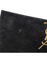Pre-Owned Saint Laurent Medium Classic Monogram Reversible Shoulder Bag Embossed Nubuck and Suede
