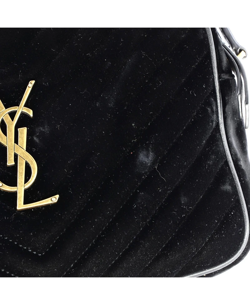 Pre-Owned Saint Laurent Small Lou Camera Bag Matelasse Chevron Velvet