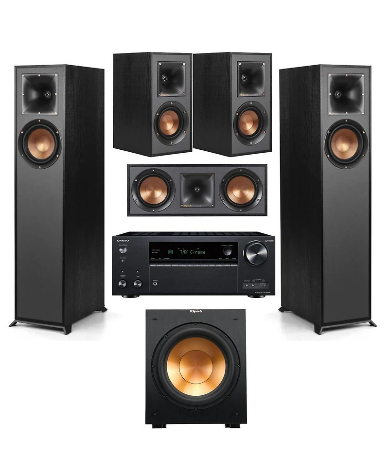 Klipsch Reference R-610F 5.1 Home Theater System,with Yamaha Rx-V4A 5.2-Channel Av Receiver with 8K Hdmi and MusicCast
