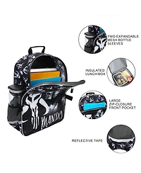 The Mandalorian 5-Piece 16" Backpack And Lunch Set For School and Travel