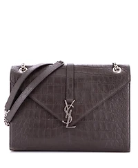 Pre-Owned Saint Laurent Large Classic Monogram Envelope Satchel Embossed Leather