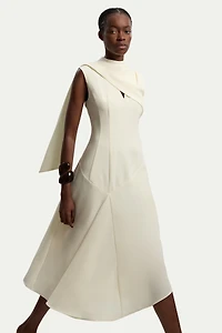Karen Millen Women's Tailored Linen Wrap Maxi Dress
