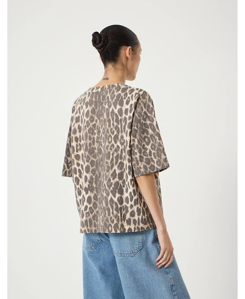 Hush Women's Romina Leopard Print Heavyweight T-shirt