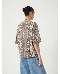 Hush Women's Romina Leopard Print Heavyweight T-shirt