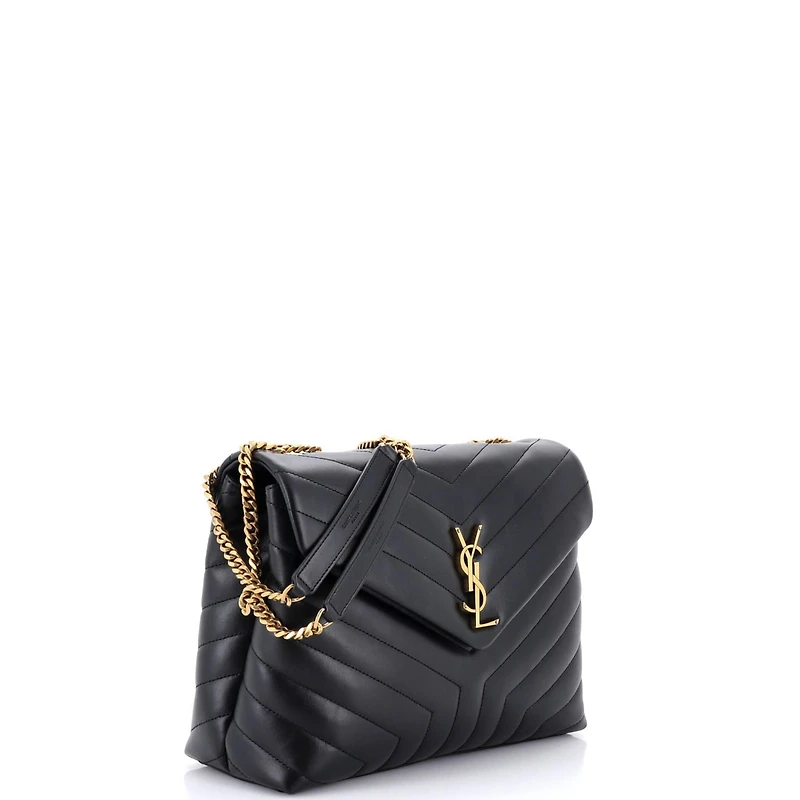 Pre-Owned Saint Laurent Medium Loulou Shoulder Bag Matelasse Chevron Leather