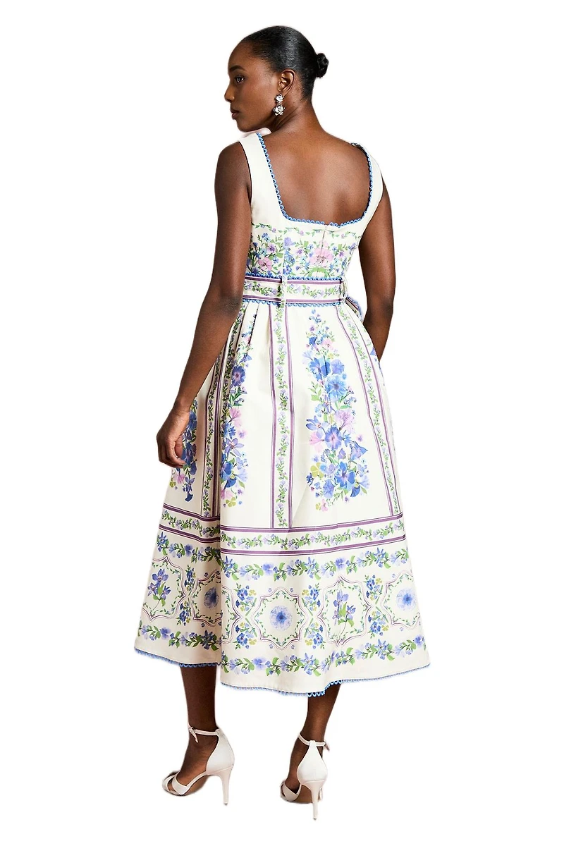 Coast Women's Print Full Skirted Cotton Midi Dress