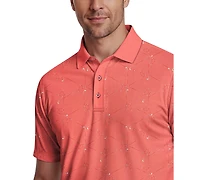Pga Tour Men's Novelty Print Short-Sleeve Polo Shirt