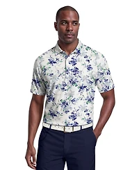 Pga Tour Men's Tie Dye Floral Print Golf Polo Shirt
