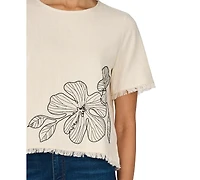 Vince Camuto Women's Short-Sleeve Crewneck Top