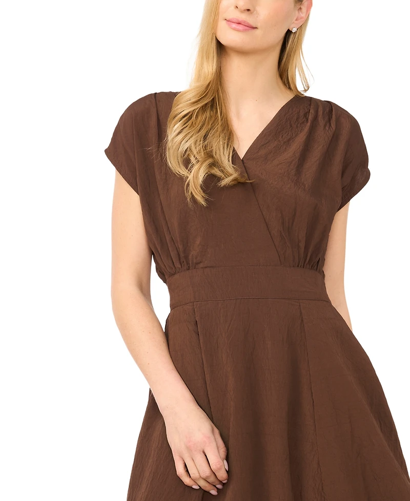 Msk Women's V-Neck Midi Dress