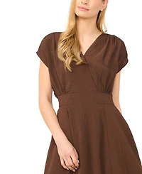 Msk Women's V-Neck Midi Dress