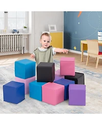 Slickblue Kids Soft Foam Climbing Blocks Set of 12 Pieces for Indoor Play and Learning