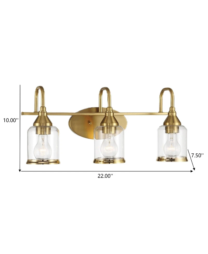 Busdays 22 Inch Contemporary Vanity Light Brushed Clear Glass Modern Wall Fixture for Bathroom Bedroom Foyer Kitchen Living Room Entryway