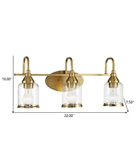 Busdays 22 Inch Contemporary Vanity Light Brushed Clear Glass Modern Wall Fixture for Bathroom Bedroom Foyer Kitchen Living Room Entryway