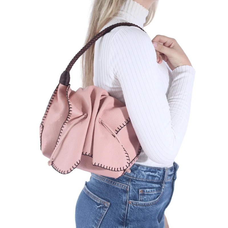 Carlos Falchi Shoulder Butterfly Leather Bag