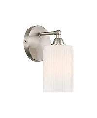 360 Lighting David 9 1/4" High Brtushed Nickel and Fluted Glass Wall Sconce