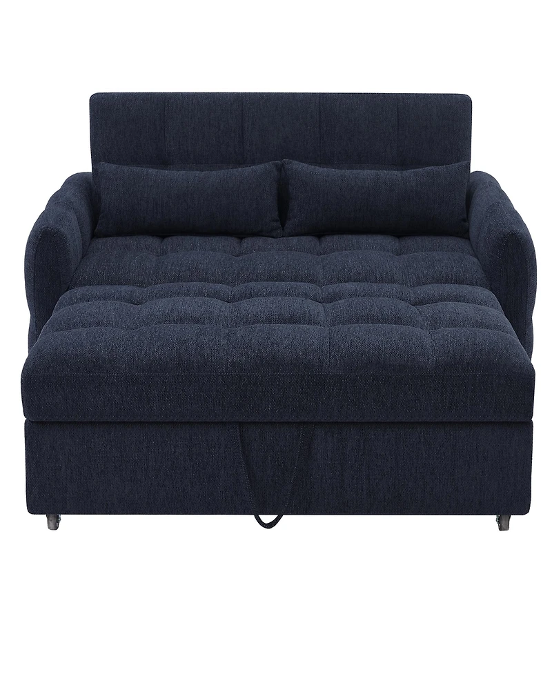 Streamdale Furniture Green Loveseat Sofa Bed with Usb Ports & Pillows
