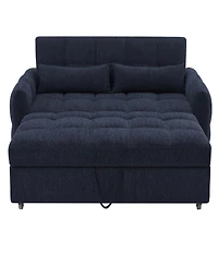 Streamdale Furniture Green Loveseat Sofa Bed with Usb Ports & Pillows
