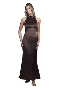 Coast Women's Satin Halter Maxi Bridesmaid Dress