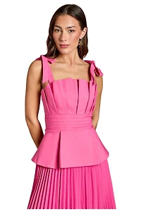 Coast Women's Bow Shoulder Peplum Midi Dress