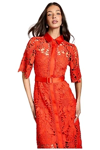 Coast Women's Lace Short Sleeve Shirt Dress