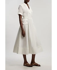 Karen Millen Women's Utility Short Sleeve Midi Dress