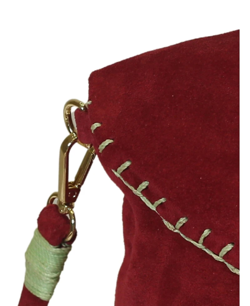 Carlos Falchi Medium Butterfly Suede Leather Bag