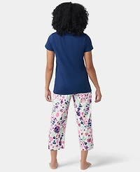 Hue Women's Printed Short-Sleeve Capri Pajama Set