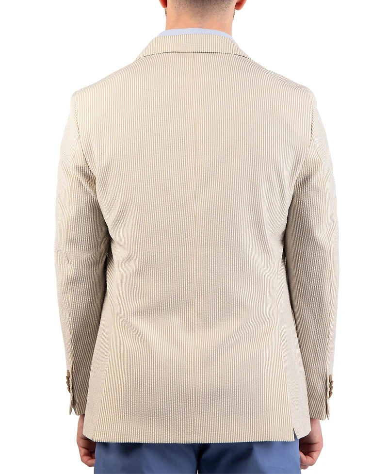 Tailorbyrd Men's Textured Stripe Seersucker Sport Coat