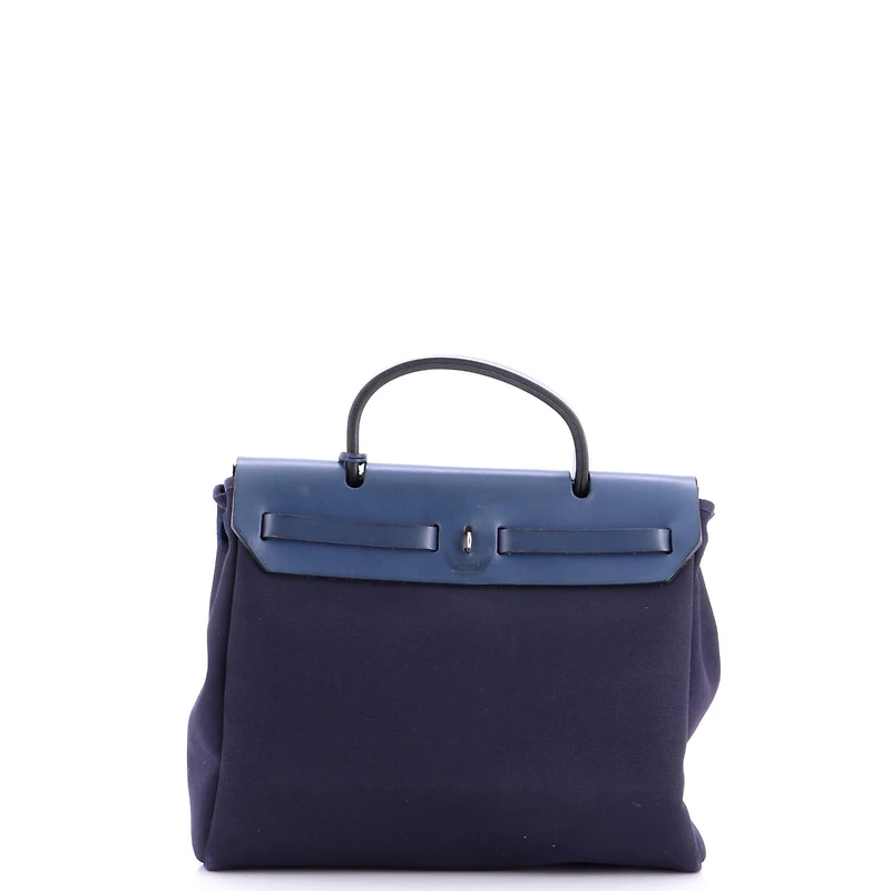 Pre-Owned HERMES Pm Herbag Toile and Leather