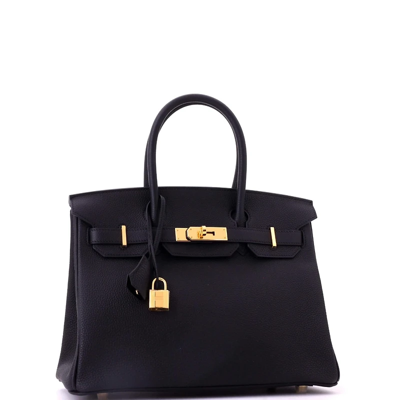 Pre-Owned Hermes Birkin 30 Handbag Black Togo with Gold Hardware