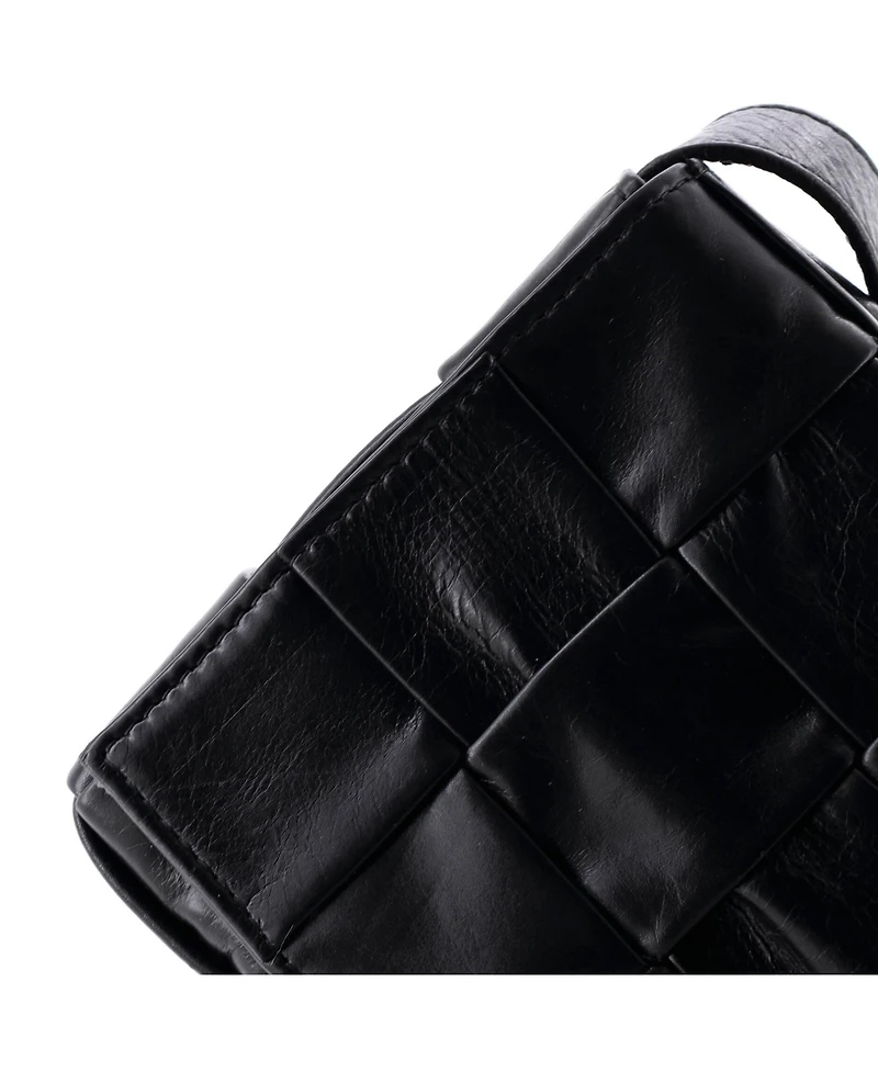 Pre-Owned Bottega Veneta Cassette Crossbody Bag Maxi Intrecciato Leather