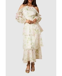 Oasis Women's Organza Cold Shoulder Midi Dress