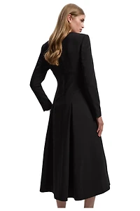 Karen Millen Women's Stretch Sweetheart Neck Midi Dress